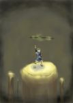  1boy grandia grandia_i hat justin_(grandia) reaching solo sword weapon 