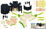  1girl absurdres artist_name ass asymmetrical_clothes bandages black_hair breasts character_name chibi copyright_name el_joey facebook_address green_eyes hat highres long_hair monster_musume_no_iru_nichijou mummy mummy_(monster_musume) paper_cut-out papercraft smile solo under_boob watermark web_address 