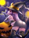  ass c-low chocolat(lord_of_walkure) halloween hat highres looking_at_another lord_of_walkure moon red_eyes tagme witch_hat 