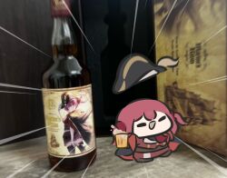  1girl hololive houshou_marine long_hair open_mouth real_life_insert superappleman 