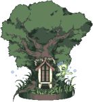  celebi faux_figurine lowres naname_(fossama1) pixel_art pokemon simple_background solo tree white_background 