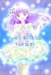  aikatsu! blush dress happy hikami-sumire long_hair purple_eyes straight_hair violet_hair 
