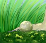  1girl dango dior-zi food grass highres on_ground out_of_frame ringo_(touhou) single_hand touhou wagashi 