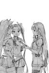  3girls ayanami_(kantai_collection) branch_(blackrabbits) commentary_request kantai_collection long_hair monochrome multiple_girls samidare_(kantai_collection) sketch skirt yuudachi_(kantai_collection) 