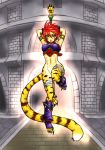  1girl breasts breath_of_fire breath_of_fire_ii cat_ears cat_tail furry no_panties no_pants orange_hair pointy_ears rinpoo_chuan short_hair solo tail torisei8 