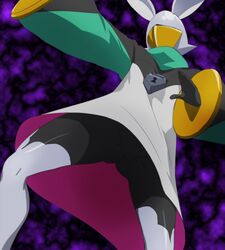  1girl black_gloves dress gloves go!_princess_precure haruyama_kazunori helmet pantyhose precure purple_background solo stop_(go!_princess_precure) 