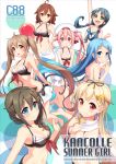  &gt;:d 6+girls :d adapted_costume ahoge alternate_costume arm_behind_back arm_up bangs bare_shoulders barefoot beret bikini blonde_hair blue_eyes blue_hair blush braid breasts brown_eyes brown_hair clenched_hands cover cover_page doujinshi gradient_hair green_eyes hair_flaps hair_ornament hair_ribbon hairband hairclip hand_on_hip hand_on_own_chest hands_together harusame_(kantai_collection) hat kantai_collection light_brown_hair long_hair looking_at_viewer low_twintails multicolored_hair multiple_girls murasame_(kantai_collection) navel open_mouth pink_eyes pink_hair red_eyes remodel_(kantai_collection) ribbon samidare_(kantai_collection) scarf shigure_(kantai_collection) shinonome_haru shiratsuyu_(kantai_collection) short_hair shorts side_ponytail single_braid skirt smile straight_hair suzukaze_(kantai_collection) swept_bangs swimsuit twintails v_arms very_long_hair white_scarf yuudachi_(kantai_collection) 