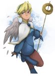  1girl angel_wings blonde_hair boots breath_of_fire breath_of_fire_iv dress hairband nina_(breath_of_fire_iv) pantyhose solo wings 