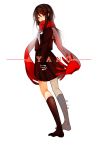  blush brown_eyes brown_hair kagerou_project long_hair scarf seifuku tateyama_ayano 