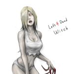 1girl breasts claws cleavage english glowing glowing_eye hair_over_one_eye large_breasts left_4_dead left_4_dead_2 misawa_kei solo witch_(left4dead) 