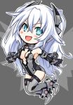  1girl bare_shoulders black_heart blue_eyes blush breasts chibi cleavage kamia_(not_found) long_hair neptune_(series) noire symbol-shaped_pupils twintails very_long_hair white_hair 