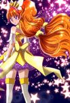  amanogawa_kirara blush cure_twinkle dress gloves go!_princess_precure long_hair magical_girl orange_hair precure purple_eyes ribbon twintails 