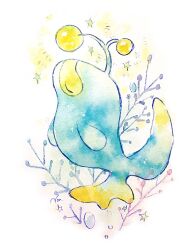  animal_focus closed_eyes fish full_body glowing highres lanturn no_humans non_(kumakawayusu) painting_(medium) pokemon pokemon_(creature) simple_background solo star_(symbol) traditional_media watercolor_(medium) white_background 