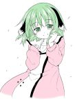  1girl animal_ears dog_ears dress flat_color green_eyes green_hair highres kasodani_kyouko kazawa_(tonzura-d) short_hair smile touhou 