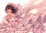  1girl bouquet bride flower haguro_(kantai_collection) haruka_(reborn) kantai_collection solo veil 