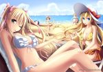  &gt;_&lt; 5girls ;p ball bandeau bare_arms bare_legs barefoot beach beachball behind_back bikini bikini_skirt blonde_hair blue_bikini blue_eyes blue_sky bow breasts brown_eyes brown_hair butterfly_hair_ornament chair cleavage closed_eyes clouds drink drinking_straw floral_print frilled_bikini frills front-tie_top glass green_eyes hair_between_eyes hair_ornament hair_ribbon hand_on_hip hat hat_ribbon hidan_no_aria hino_raika horizon legs lipstick long_hair looking_at_viewer makeup mamiya_akari midriff mimelex mine_riko multiple_girls nail_polish navel ocean one_eye_closed orange_bikini outdoors parted_lips pink_nails red_ribbon ribbon running sand sarong shima_kirin shiny shiny_skin short_hair sidelocks signature sitting sky standing stomach strapless_bikini striped striped_bikini striped_swimsuit sun_hat swimsuit table takachiho_urara tongue tongue_out two_side_up under_boob very_long_hair water white_bikini white_bow white_ribbon white_swimsuit yellow_bikini 