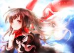  blush brown_eyes brown_hair kagerou_project long_hair scarf seifuku smile tateyama_ayano 