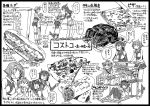  4girls bag boots burrito carrying_under_arm commentary_request crop_top eating food game_console hair_ornament hairband handheld_game_console headgear hot_dog kantai_collection kneehighs midriff miniskirt monochrome multiple_girls mutsu_(kantai_collection) nagato_(kantai_collection) nagumo_(nagumon) nintendo_ds partially_translated pizza pointing school_uniform serafuku shopping_bag shopping_cart shoulder_bag sitting skirt smile soda_cup thigh-highs tokitsukaze_(kantai_collection) translation_request turkey_(food) yukikaze_(kantai_collection) 