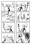  angel_(evangelion) comic daikon kotatsu monochrome monster_girl multiple_4koma neon_genesis_evangelion no_eyes personification pot sachiel shamshel silent_comic table thomas_(iron_tom) translation_request 