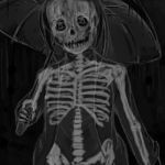  bone lowres monochrome rozen_maiden rozenweapon skeleton suigintou too_literal umbrella what x-ray 