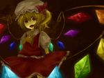  1024x768 bow flandre_scarlet kaio_(watagami) red_eyes ribbon short_hair touhou wallpaper wings yukaio 