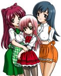  bandabekken black_eyes blue_hair breast_envy bronze_parrot brown_eyes crossover erect_nipples hayate_no_gotoku! itou_shizuka katsura_hinagiku kotona_elegance koubeya_uniform kousaka_tamaki long_hair pantyhose pink_hair red_hair redhead seiyuu_connection seiyuu_joke to_heart_2 waitress yellow_eyes zoids zoids_genesis 