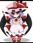  bat_wings hat lavender_hair lv43_mizuki mizuki_(lv43) red_eyes remilia_scarlet short_hair solo touhou wings 