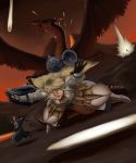  bad_id dragon fatalis highres jumping monster_hunter unknown_inu volcano 