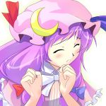  closed_eyes hat patchouli_knowledge purple_hair touhou tsuyuki wince 
