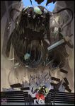  bird bubble cat kyan-dog mermaid monster monster_girl original ruins running sword weapon 
