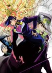  4boys absurdres black_hair gakuran hat higashikata_jousuke highres hirose_kouichi jojo_no_kimyou_na_bouken kuujou_joutarou map multiple_boys nijimura_okuyasu official_art pompadour school_uniform 