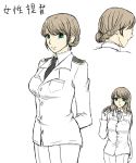  female_admiral_(kantai_collection) green_eyes highres kantai_collection kumakuma long_hair military military_uniform naval_uniform solo uniform 