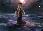  1girl black_dress blonde_hair chinese_clothes dress hair_ornament ichiba_youichi junko_(touhou) long_hair long_sleeves red_eyes solo tabard touhou very_long_hair wide_sleeves 