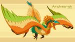 archeops artist_name claws fusion highres ho-oh kezrek no_humans open_mouth orange_eyes pokemon pokemon_(creature) sharp_teeth solo wings 