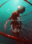  1girl alien bob_cut closed_eyes gauna gauna_491 hengct monster_girl placenta_(sidonia_no_kishi) short_hair sidonia_no_kishi simple_background solo tentacles thigh-highs 