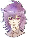  1boy long_hair noe_(bkmnoo) pink_eyes portrait purple_hair saint_seiya simple_background solo sorrento white_background 