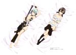  1girl absurdres asada_shino black_hair blue_hair bra dakimakura highres panties school_uniform shinon_(sao) short_hair solo sword_art_online underwear 