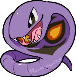  animal_focus arbok black_eyes bright_pupils chibi chibi_only commentary_request forked_tongue full_body kawaanago lowres no_humans open_mouth pokemon pokemon_(creature) pokemon_focus sharp_teeth snake solo teeth tongue tongue_out transparent_background twitter_username v-shaped_eyes white_pupils 