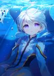  air_bubble blush iceberg male_focus mikleo_(tales) name_(oiuio) open_mouth short_hair solo tales_of_(series) tales_of_zestiria underwater violet_eyes 