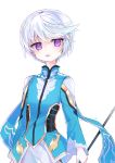  blush male_focus mikleo_(tales) name_(oiuio) open_mouth short_hair solo staff tales_of_(series) tales_of_zestiria violet_eyes 