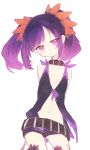  1girl braid choker jewelry name_(oiuio) purple_hair saimon_(tales) solo tales_of_(series) tales_of_zestiria thigh-highs twintails violet_eyes 