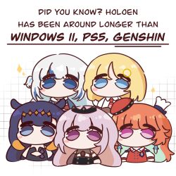  animal_hood blonde_hair blue_hoodie earrings feather_earrings feathers fins fish_tail gawr_gura highres hiroavrs hololive hololive_english hood hoodie jewelry long_hair mori_calliope multicolored_hair multiple_girls ninomae_ina&#039;nis pink_hair shark_girl shark_hood shark_tail streaked_hair tail takanashi_kiara tentacle_hair virtual_youtuber watson_amelia white_hair 