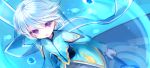  air_bubble cape highres male_focus mikleo_(tales) name_(oiuio) short_hair solo tales_of_(series) tales_of_zestiria violet_eyes water white_hair 