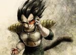  1boy armor black_eyes black_hair blood bloody_clothes clenched_hand collarbone dragon_ball dragon_ball_z evil_grin evil_smile gloves grin male_focus monkey_tail scouter smile solo spiky_hair uirina upper_body vegeta white_gloves widow&#039;s_peak 