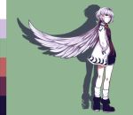  1girl adapted_costume alternate_hairstyle coat commentary highres illynda kishin_sagume no_wings ponytail short_hair silver_hair surgical_mask sweater touhou 