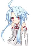  1girl absurdres ahoge blanc blue_hair blush highres looking_at_viewer meimu_(infinity) neptune_(series) power_symbol red_eyes short_hair_with_long_locks sidelocks symbol-shaped_pupils white_heart 