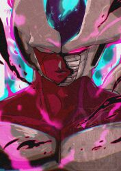  1boy aura black_lips colored_skin cooler_(dragon_ball) dragon_ball dragon_ball_z highres male_focus purple_skin red_eyes solo stktik09060906 transformation upper_body 