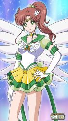1girl adult_swim angel_wings bishoujo_senshi_sailor_moon bishoujo_senshi_sailor_moon_r bishoujo_senshi_sailor_moon_r:_the_movie bishoujo_senshi_sailor_moon_s bishoujo_senshi_sailor_moon_s:_the_movie bishoujo_senshi_sailor_moon_supers bishoujo_senshi_sailor_moon_supers:_the_movie brown_hair e-chae eternal_sailor_jupiter green_eyes kino_makoto sailor_jupiter sailor_senshi_uniform solo toei_animation toonami