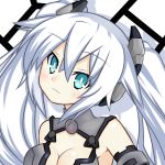  1girl =3 bare_shoulders black_heart blue_eyes blush breasts cleavage long_hair looking_at_viewer meimu_(infinity) neptune_(series) noire solo symbol-shaped_pupils white_hair 