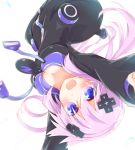  1girl adult_neptune blush breasts d-pad hair_ornament hooded_track_jacket long_hair looking_at_viewer neptune_(series) open_mouth purple_hair rinrin_(927413) shin_jigen_game_neptune_vii smile solo violet_eyes 